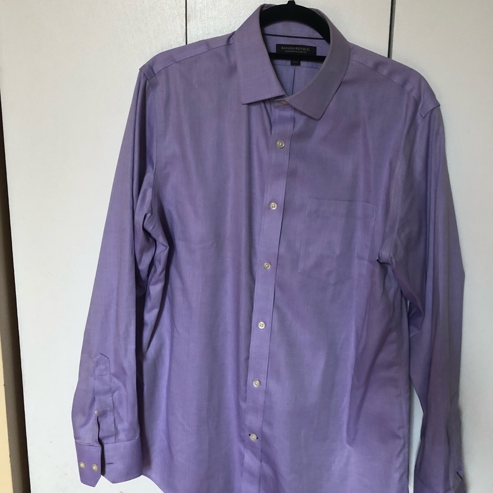 Banana Republic Classic Fit Purple Non-Iron Shirt